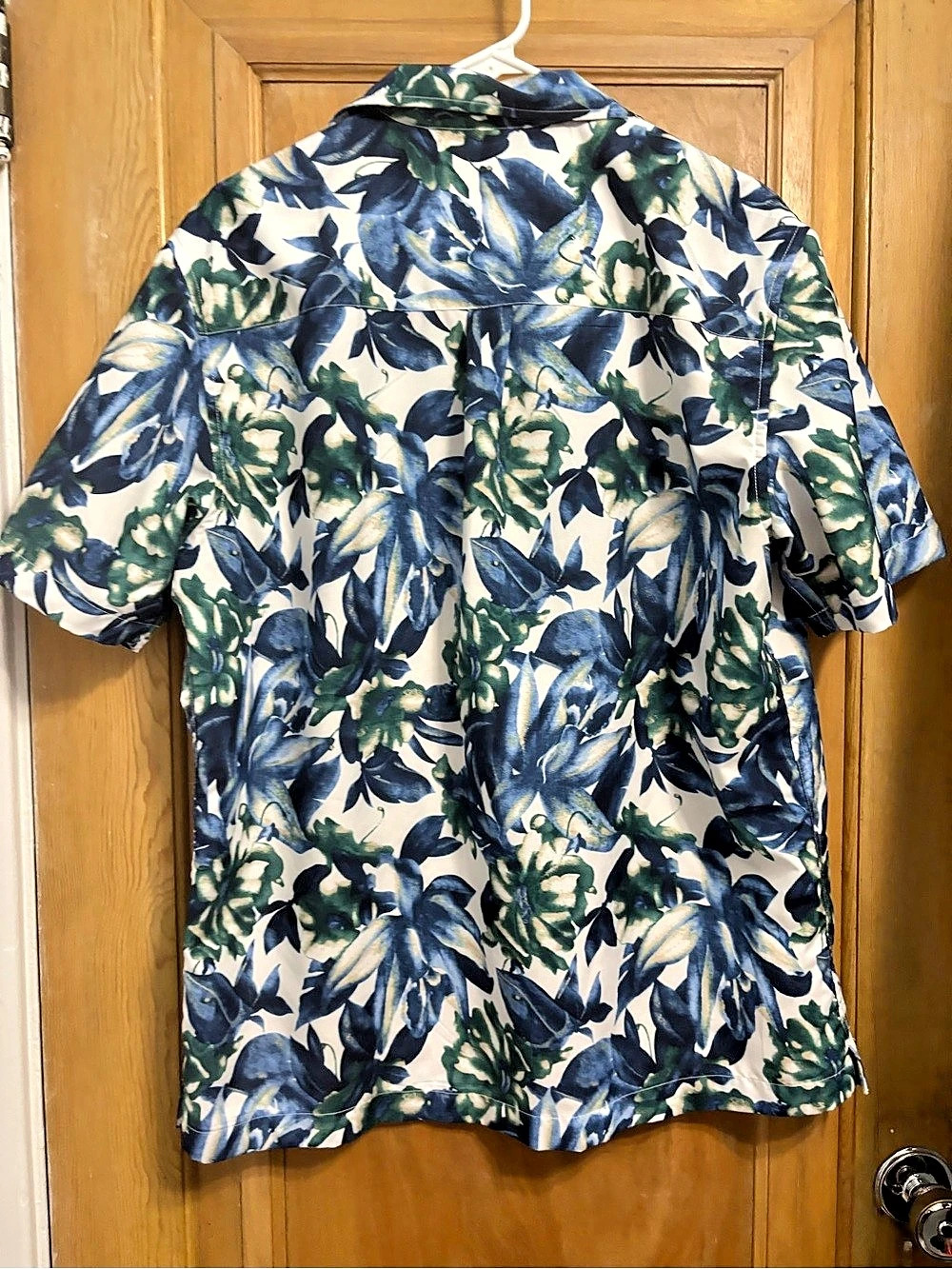 Chaps Floral Button Down Shirt in Blue & Green